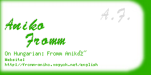 aniko fromm business card